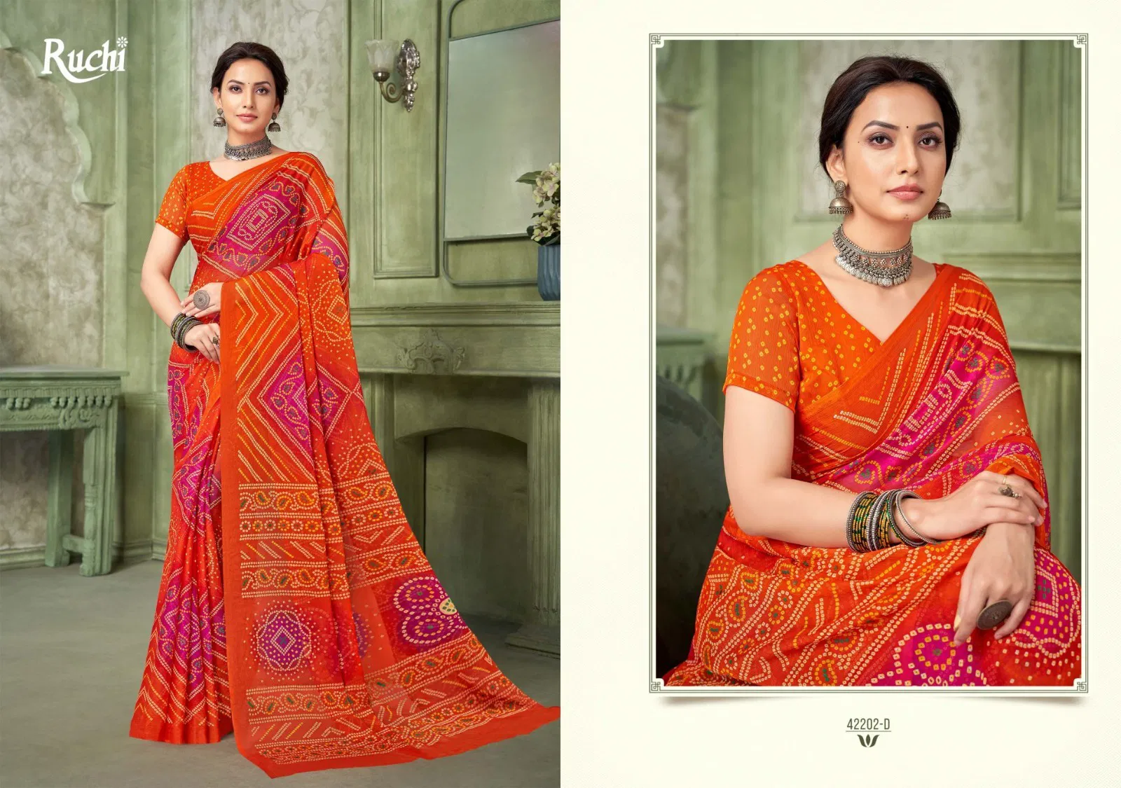 Star Chiffon Vol 193 By Ruchi Chiffon Saree Wholesale In India